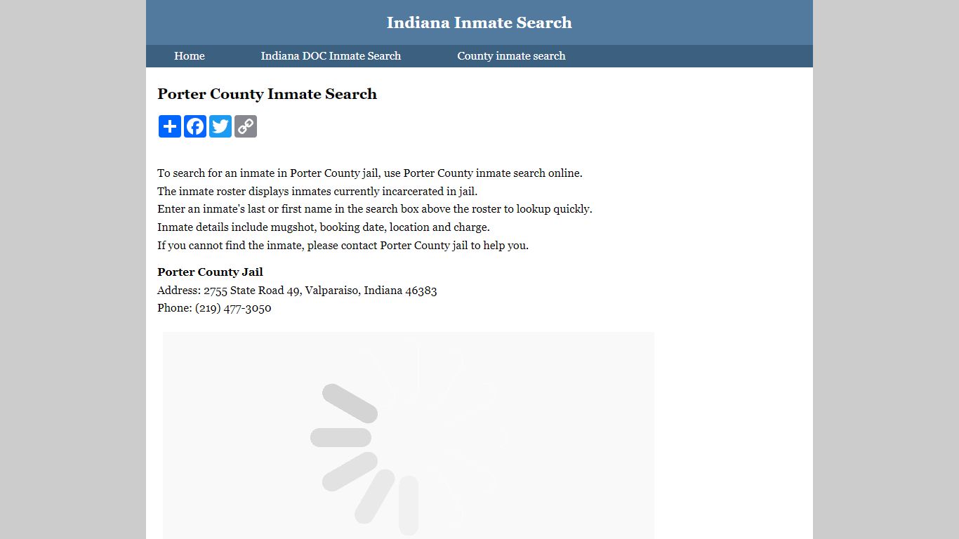 Porter County Inmate Search